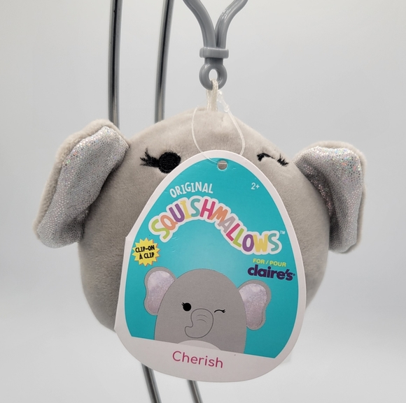 3.5" Cherish Clip Sparkly Elephant Claire's Exclusive 2021 Squishmallow NWT - Picture 3 of 3